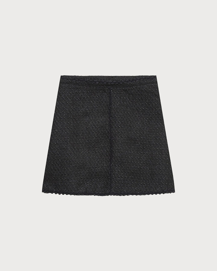 SALE | Black Natural Waisted A-line MIni Skirt