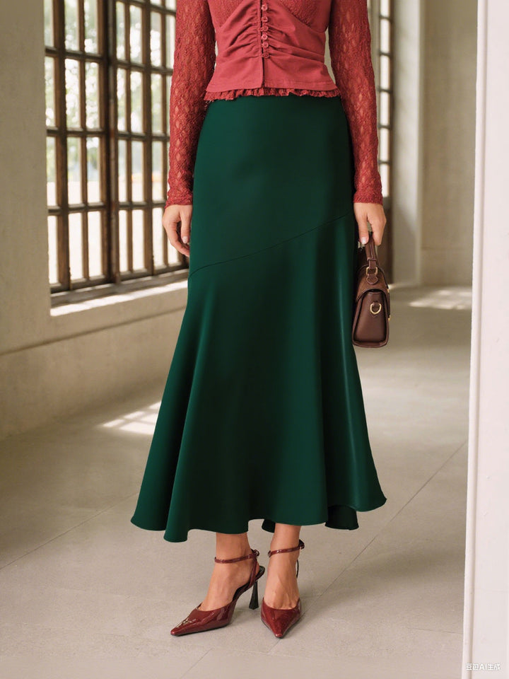 SALE | Green High Waisted Mermaid Skirt