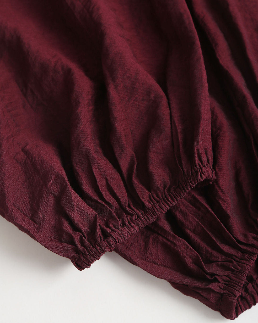 SALE | Wine Red V Neck Shirred Blouse
