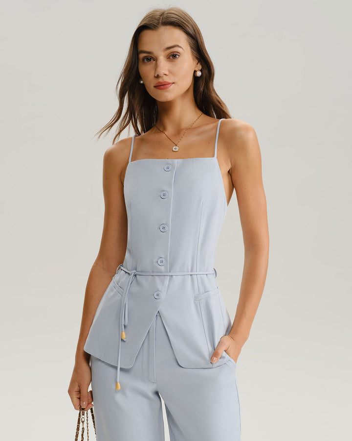 SALE | Blue Button Cami Top