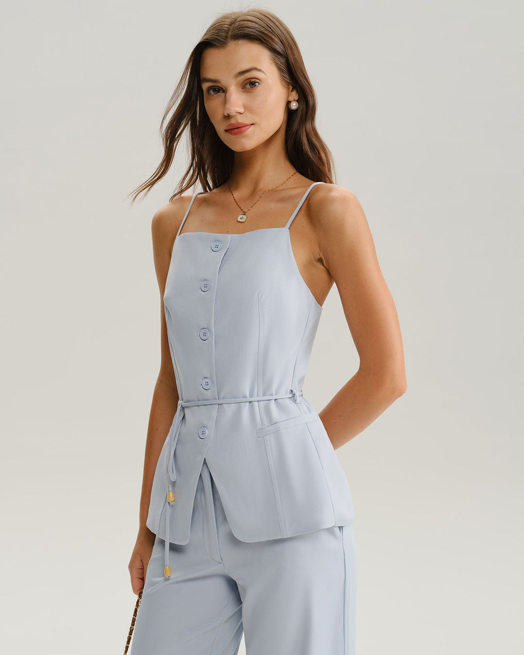 SALE | Blue Button Cami Top