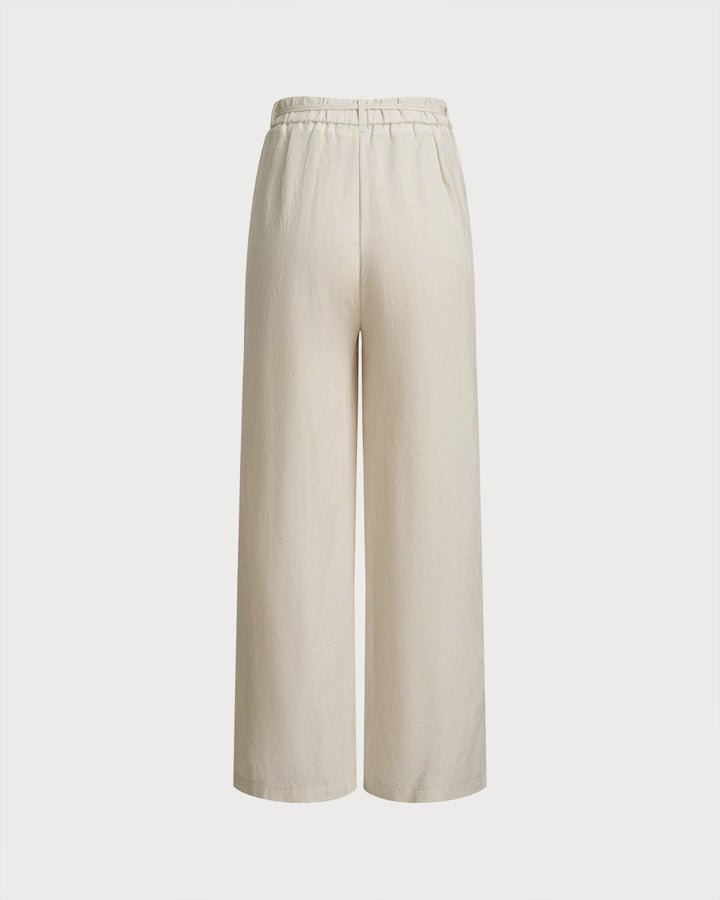 SALE | Casual wide-leg pants in apricot color